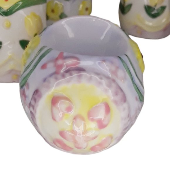 Easter Egg Ceramic Napkin Rings Set of Six - Picture 2 of 6
